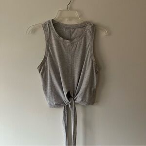 Lululemon Tie Front Tank Top Grey Casual Yoga Athletic